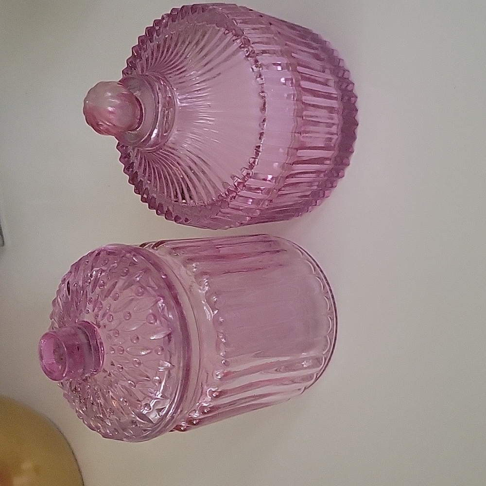 New Trinket Tray glass holders Pink in color